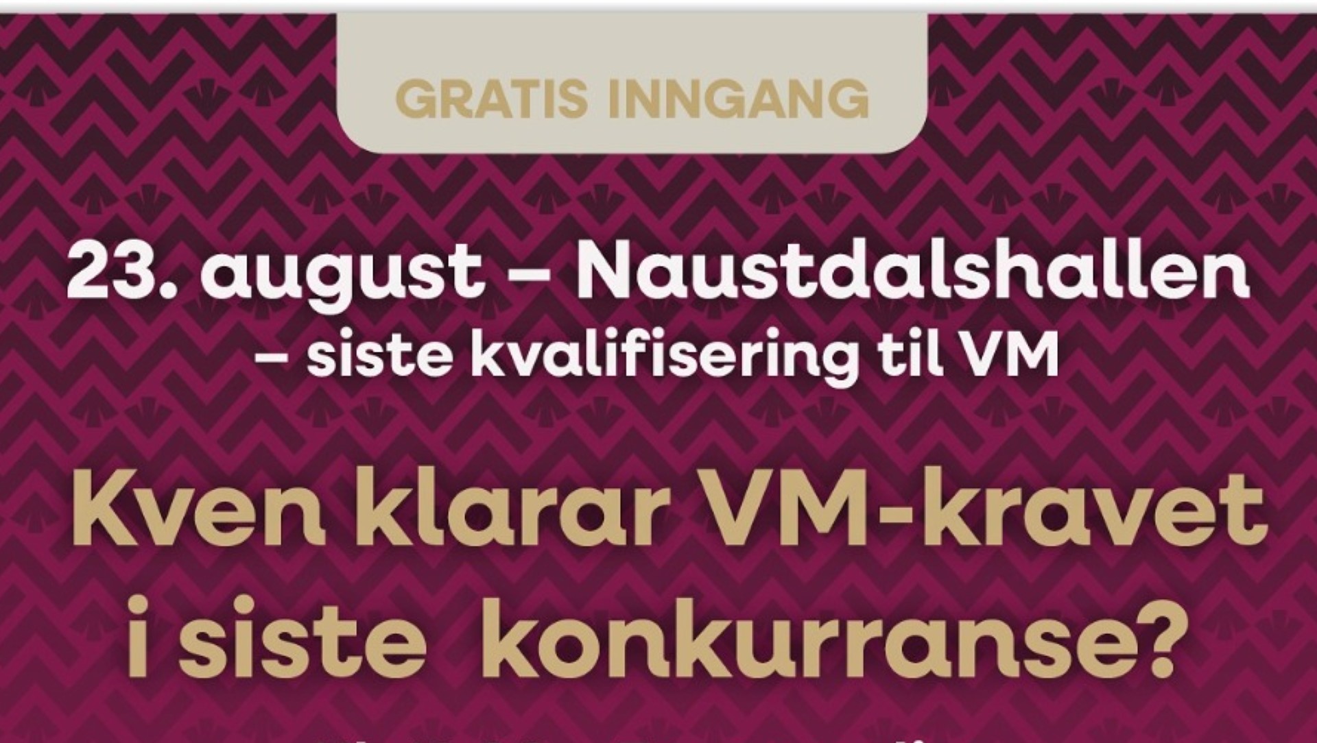 Startliste VM-kvalifisering 23. august